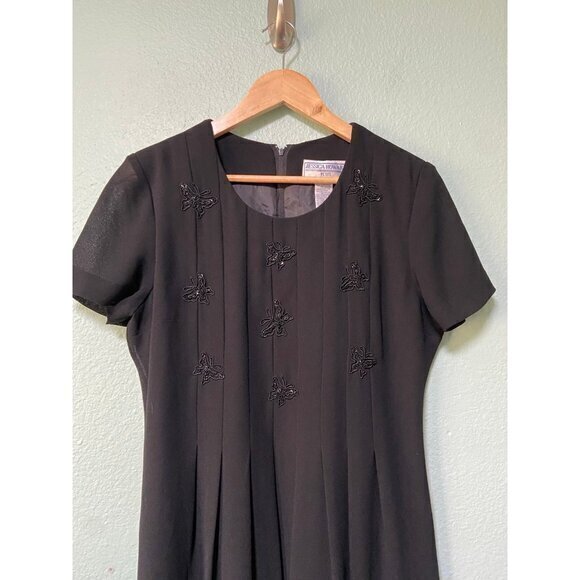 Vintage Jessica Howard Petites Womens Black 90s Y2K Inspired‎ Butterfly Dress 10 - Picture 4 of 9